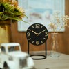 SOFFEE DESIGN Table Clock with Round Base, Iron Silent Desk