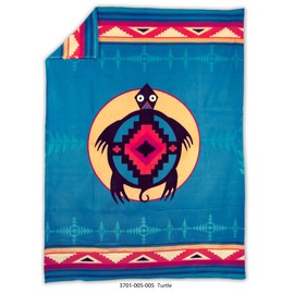 Missouri River Native American Fleece Blanket - Turtle