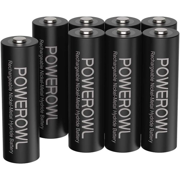 POWEROWL Rechargeable AA Batteries,2800mAh High Capacity Batteries 1.2V NiMH Low