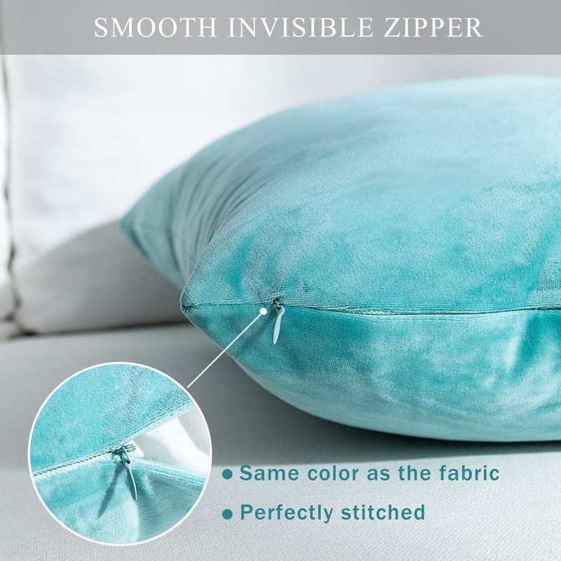 Stellhome Super Soft Velvet Cushion Covers Square Decorative Throw Pillow