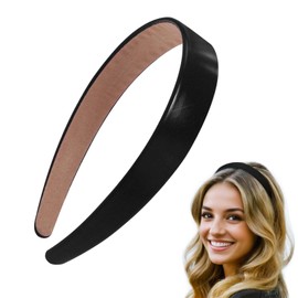 Stylish 1-Inch PU Leather Headband - Wide Padded Headband for Fashion & Comfort | Cute Holiday Hair Accessory | DIY Craft Idea | Elegant Black Design | Versatile Hairstyle Companion