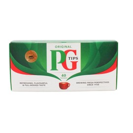 PG Tips Premium Black Tea Bags Non-Pyramid, 40 Count (Pack of 1)