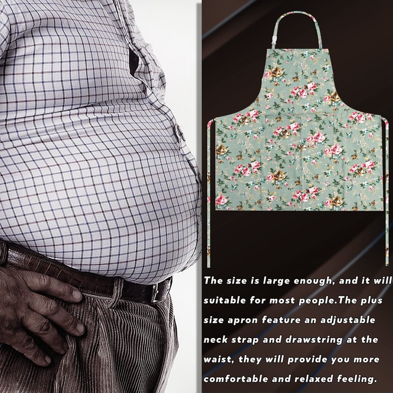 LOLOMLO Oversize Canvas Cotton Apron, Extra Large Aprons with Long