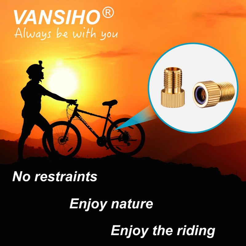 VANSIHO Aluminum Presta to Schrader Converter Car Valve Adapter Bicycle