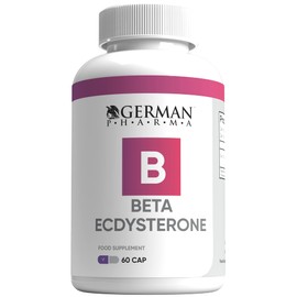 German Pharma Beta-Ecdysterone Vegetable Capsules | 60 Capsules, 2 Per Day | 1 Month Supply | 100% Vegan | Increases Strength & Muscle Mass | Faster Recovery |