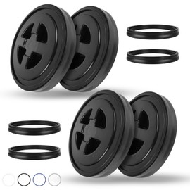 4 Pieces 5 Gallon Leak-Proof Bucket Lid Food Grade Plastic Storage Buckets Screw Seal Lids Screw Pail Lid Pet Food Storage Chicken Feeders Paint Storage Compatible with Gamma,Black