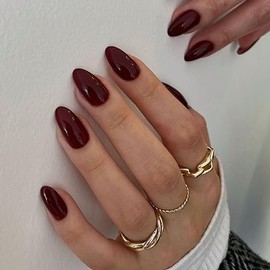 XCREANDO- Fórmula de gel de alta calidad: las uñas postizas ovaladas cortas están elaboradas con una fórmula de gel de primera calidad que garantiza d