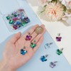 PH PandaHall 30pcs Butterfly Glass Charm Pendants 5 Colors Faceted