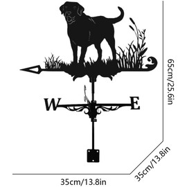 3D Animal Metal Weather Vane, Roof Weather Vane Wind Direction Indicator Roof Decoration Accessories for Garden Patio Roof Decoration (Dog)
