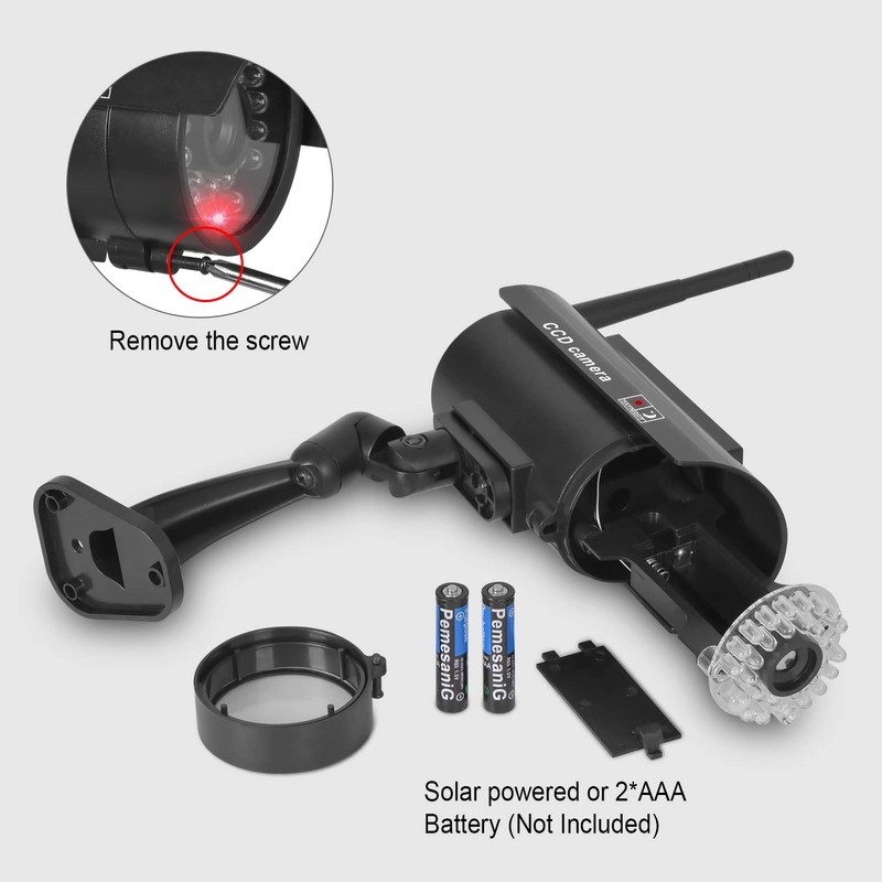 BNT Solar Powered Fake Security Camera, Bullet Dummy Security Camera