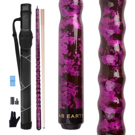 AB Earth Ergonomic Design 13mm Tip 58" Maple Pool Cue Stick Kit with Hard Case (Purple, 19oz)