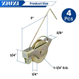 4 Pack Sliding Screen Door Rollers Tension Spring, 1-1/4" Concave Steel Ball Bearing Rollers Compatible with KDEX20 Series KD Screen Doors, Replaces B515, B714, B796 Top and Bottom Mount Smooth Glide