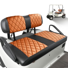 DRIVE UP Golf Cart Diamond Seat Covers, Brown EZGO Seat Covers with Adjustable Buckle Fit for EZGO TXT Golf Carts, Wipe Clean PVC with Black Stitching
