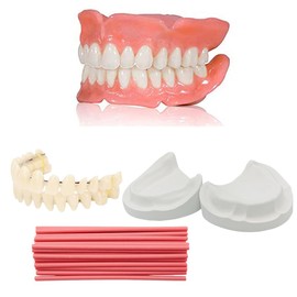 Top and Bottom DIY Denture Fake Teeth set - Do it Yourself Full or Partial Denture at Home, Repair Missing Teeth, Protect Your Teeth