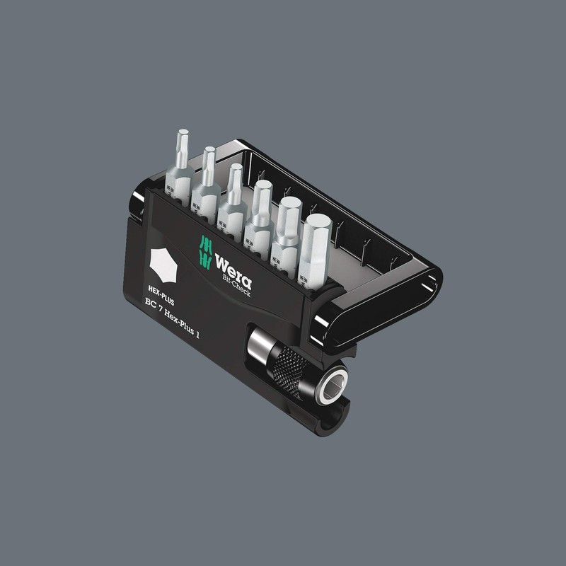 Wera 5056168001 Bit-Check, 7 Hex-Plus, 1 Hexagonal, 7-Piece Set