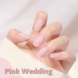 GAOY- Esmalte de uñas en gel Jelly Nude, esmalte en gel translúcido rosa transparente de 16 ml, curado con luz ultravioleta para arte de uñas DIY.
