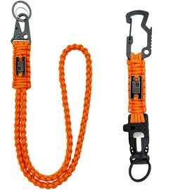 DDOUT Heavy Duty Paracord Badge Lanyard and Keychain with USA Flag, Tactical Braided Military Lanyard for Keys