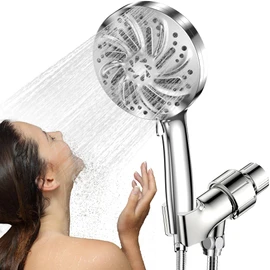 AguaLibre Regadera para Baño Alta Presion Cabezal de Ducha de 8+2 Modos Regadera de Telefono para Baño Ducha de Regadera de Mano con Manguera de 1,5 Metros con Función de Filtro y Soporte Ajustable