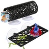 Abizoo Betta Fish Tank Accessories Decorations,Betta Tunnel Swim Tube Black