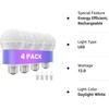 Rechargeable Emergency Light Bulbs A19, 4 Pack Battery Powered LED