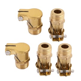 uxcell 5Pcs Replacement 1/8NPT Male Thread L Type Metal Spring Cap Oil Grease Cup