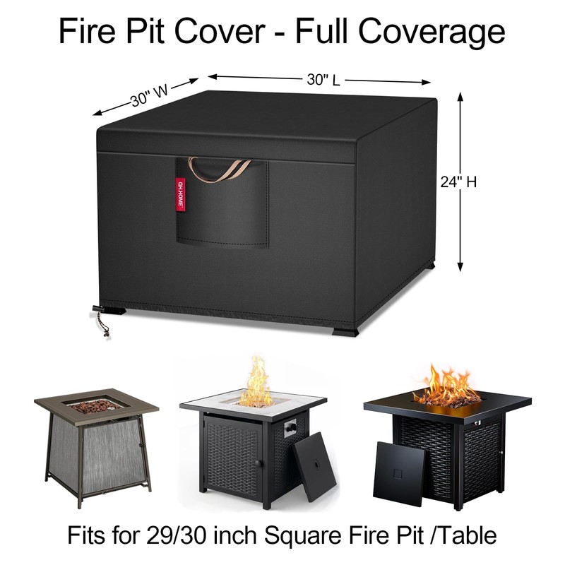 QH.HOME [2026 Upgraded 900D Fabric] Fire Pit Cover for Fire