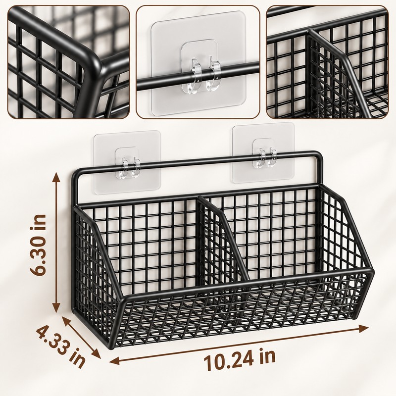 Wall-Mounted Kitchen Storage Rack for Food Organization – Iron Hanging