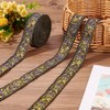 BENECREAT 10.9 Yards 25mm Goldenrod Vintage Jacquard Ribbon, Boho Braid