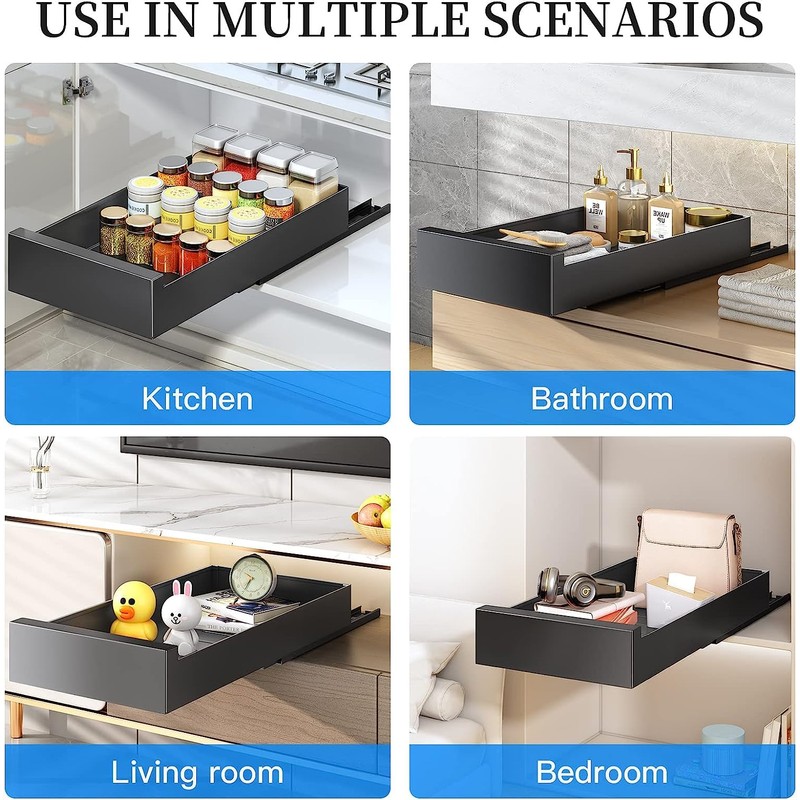 Pull out Cabinet Organizer, 21"Deep, Heavy Duty Full-Extension Slide out