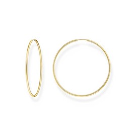 Thomas Sabo Large Hoop Earrings Gold Plated Silver CR729-413-39, Sterling Silver, No Gemstone