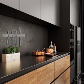 Hamletoff Magnetic Knife Strip for Wall no Drilling – 17 Inch Stainless Steel Magnetic Knife Holder with Strong Adhesive Tipe - Kitchen Magnet Knife Bar with Screws (Upgraded Version)