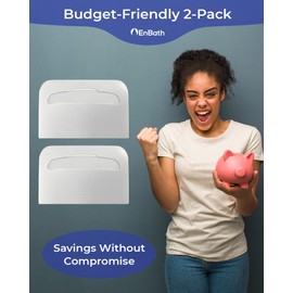 Commercial Toilet Seat Cover Dispenser Wall Mount (2-Pack), White Half-Fold Toilet Seat Cover Holder for Bathroom/Restroom