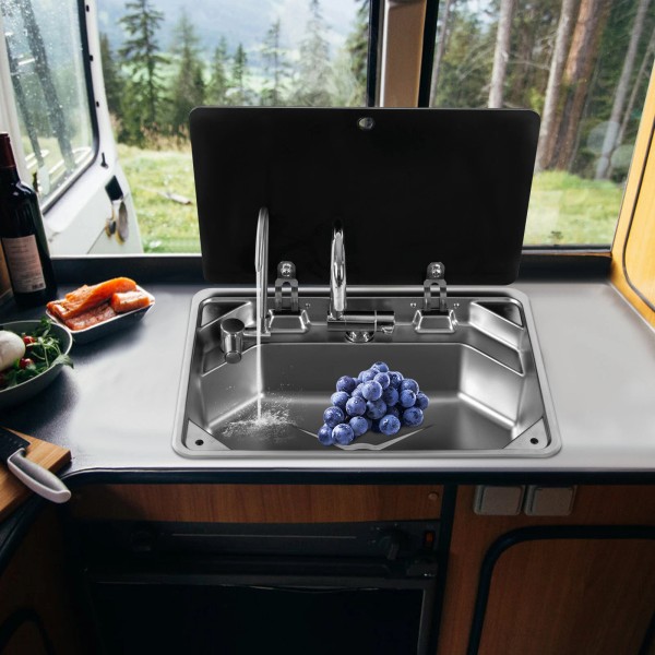 Unbranded RV Sink Kitchen Sink with Hot&Cold Faucet and Tempered
