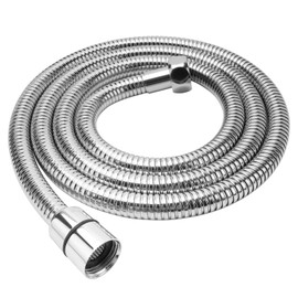 YEAUPE 1.5M(59") Universal Shower Pipe Anti-Kink Standard G1/2 All Copper Connectors, Chrome, Premium Replacement Stainless Steel Hose