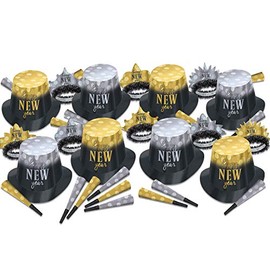 The Beistle Company Gold and Silver Dots New Year Party Assortment for 50