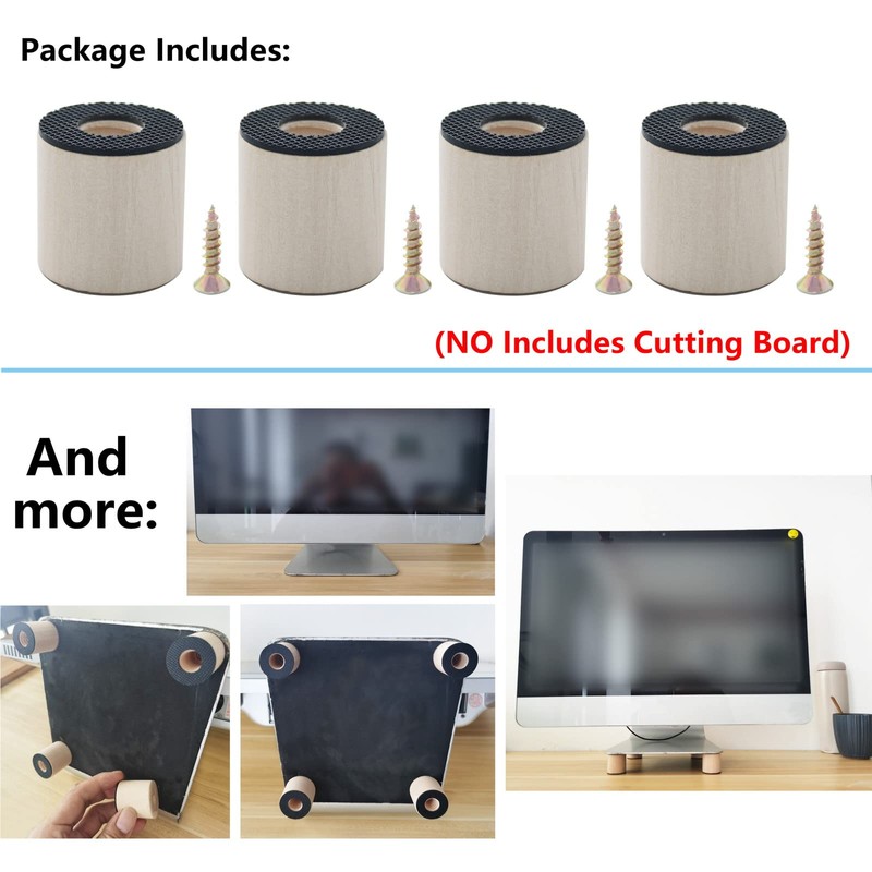 ANFU Cutting Board Feet, Cutting Board Legs Risers, Self Adhesive
