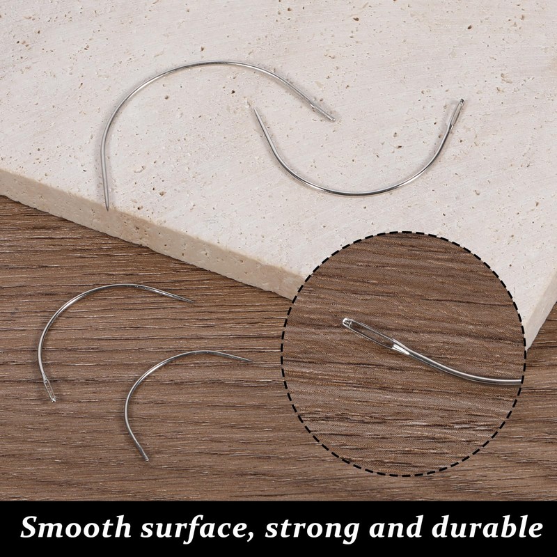 TIESOME 8 PCS 4 Sizes Curved Needles, Sewing Curved Needles