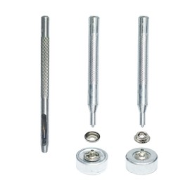 INNEOTC 90 Sets - 12mm(1/2") Metal Gunmetal Black Plated Steel Snaps Fastener Leather Rapid Rivet Button Sewing with Seting Tool (12mm, Mixed)