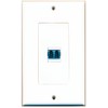 RiteAV 1 Port LC Fiber Singlemode Duplex Wall Plate OVERSIZED