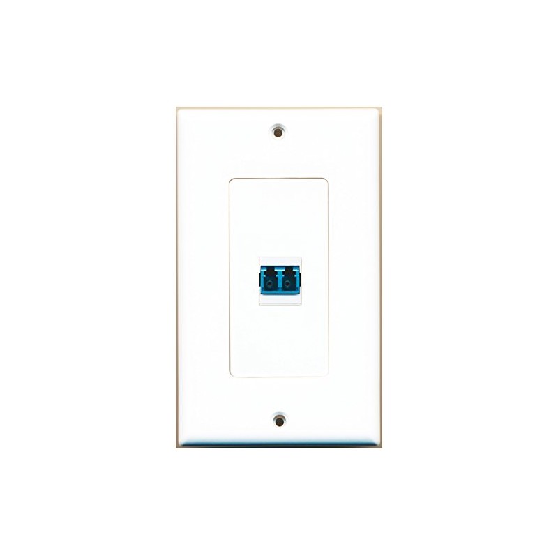 RiteAV 1 Port LC Fiber Singlemode Duplex Wall Plate OVERSIZED