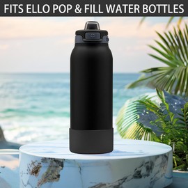 Ello Pop 2-Pack Silicone Bottom Boot for 32oz Stainless Steel Water Bottle - Scratch & Noise Avoidance (Black, 32oz)