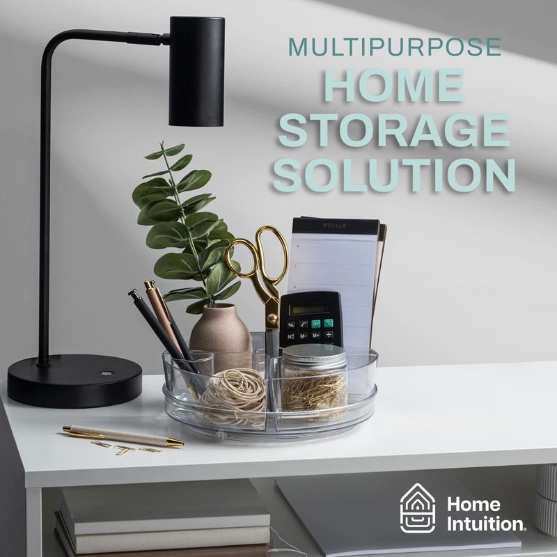 Home Intuition Round Plastic Lazy Susan Turntable Food Storage Container