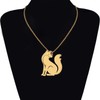 RAIDIN Stainless Steel 18K Gold Silver Plated Cute Fox Necklace