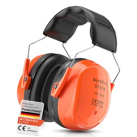 Senner ® WorkPro Ultra | Ear Defenders for Work and Leisure - Adjustable Earmuffs - High-Quality Noise Protection Headphones with SNR of 34 dB - Capsule Ear Protection Black/Orange - Unisex,