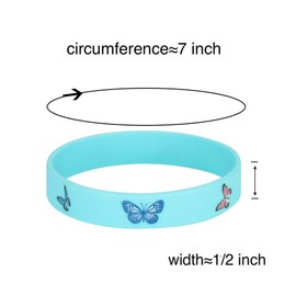 24 Pack Butterfly Silicone Wristbands Bracelets, Butterfly Birthday Decoration Party Favors for Kids