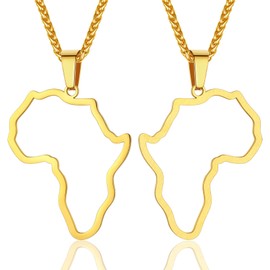 African Necklaces for Women African Chain for Men Gold Necklace Africa Necklace Stainless Steel Africa Gold Chain