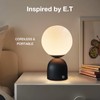 Folux Cordless Globe Glass Table lamp Black, 5200-mAh Rechargeable Orb