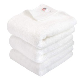 Hiorie Certified Imabari Face Towel, Fluffy Ribbed Towel, Set of 3, Off White, Made in Japan, Made With Valuable Extra-long Cotton, Absorbent, Imabari Brand, 100% Cotton