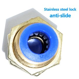 BE-TOOL Pneumatic Bulkhead Connector 5Pcs 8MM Brass Pneumatic Fitting Straight Through PM Bulkhead Union Push in Fitting for Oil, Natural Gas, Instrumentation