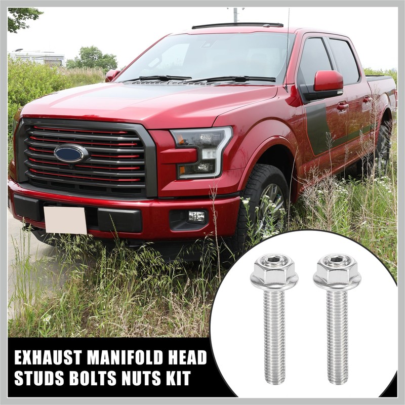 RATCHROLL 16pcs Stainless Steel Exhaust Manifold Bolt Stud Hardware for